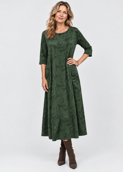 Women’s Midi Dress | Long Sleeve Dress | Pockets & Relaxed Fit | Steven & Levon