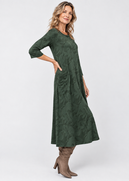 Women’s Midi Dress | Long Sleeve Dress | Pockets & Relaxed Fit | Steven & Levon