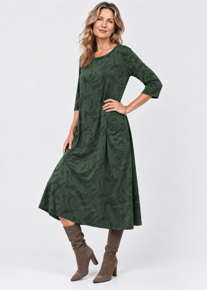 Women’s Midi Dress | Long Sleeve Dress | Pockets & Relaxed Fit | Steven & Levon