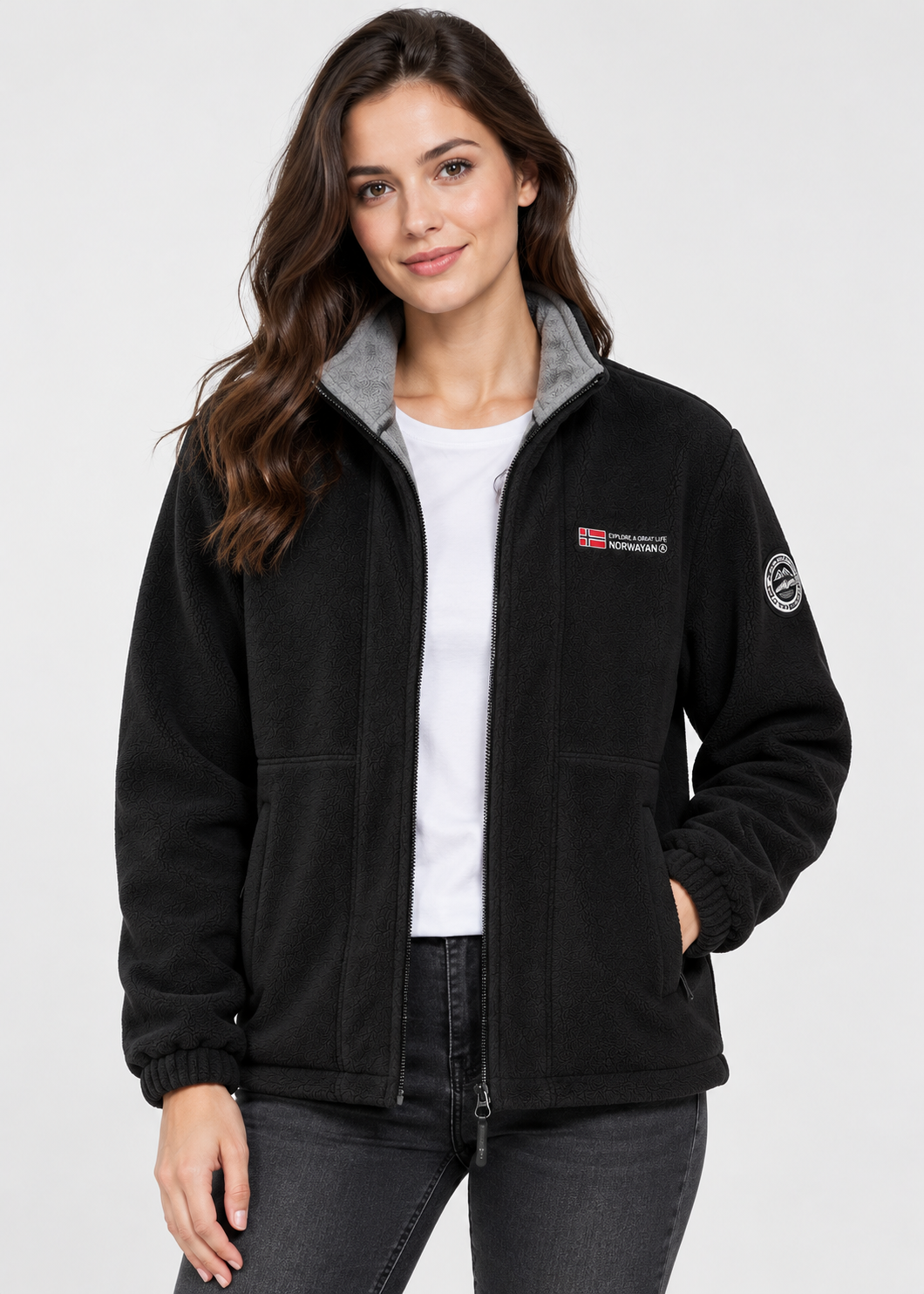 Women's High Collar Jacket | Warm Outdoor Casual Jacket | Soft Winter Layer | Steven & Levon