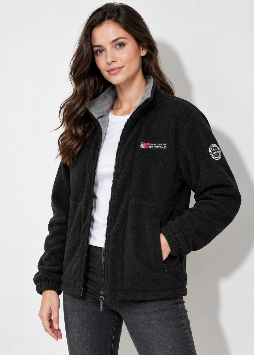 Women's High Collar Jacket | Warm Outdoor Casual Jacket | Soft Winter Layer | Steven & Levon