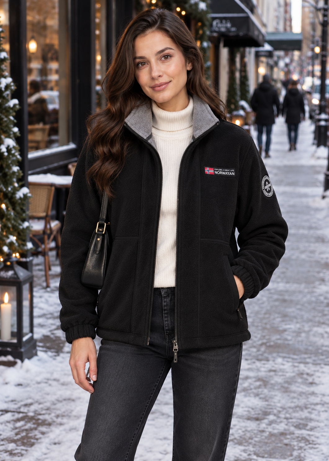 Women's High Collar Jacket | Warm Outdoor Casual Jacket | Soft Winter Layer | Steven & Levon
