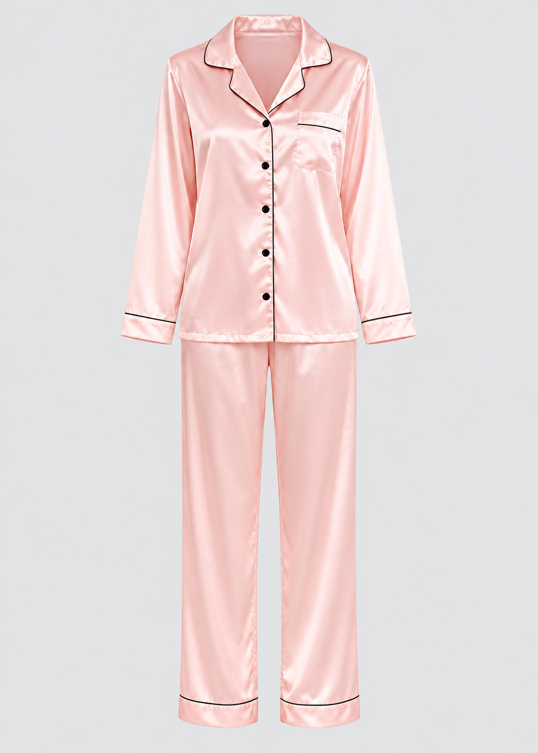 Satin Pajama Set | Women's Long Sleeve & Pants | Elegant Sleepwear | Steven & Levon