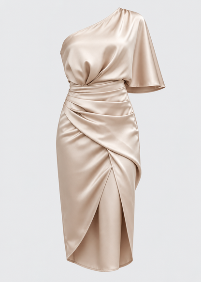 Asymmetrical Off Shoulder Dress | Women | Elegant Fit | Modern Style | Party Wear | Steven & Levon