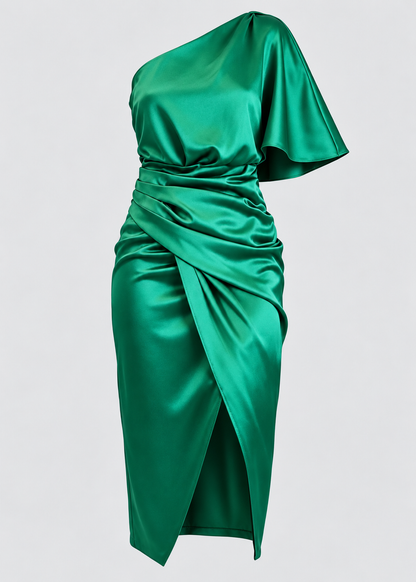 Asymmetrical Off Shoulder Dress | Women | Elegant Fit | Modern Style | Party Wear | Steven & Levon
