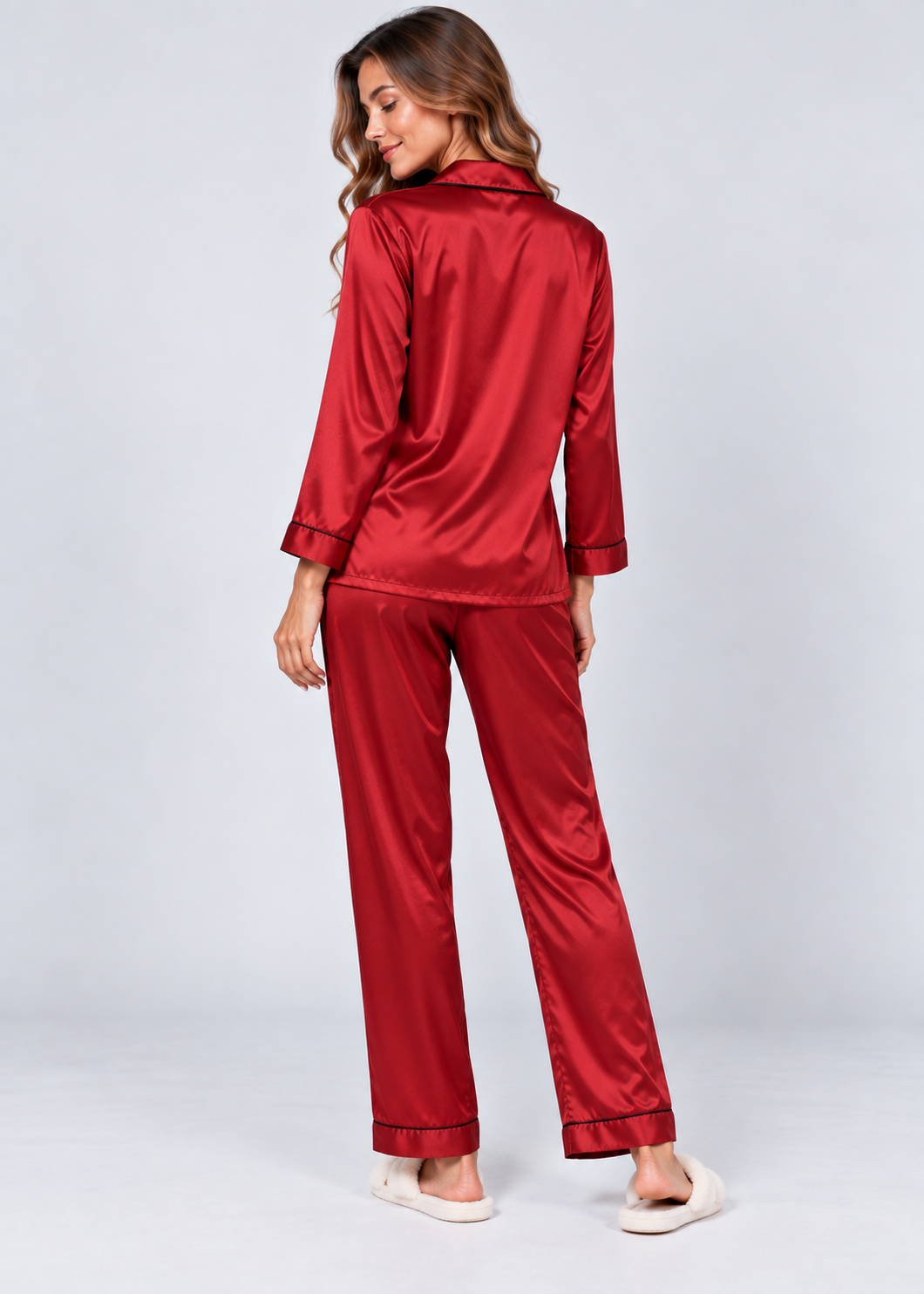 Stylish Pajama Set | Women's Sleepwear | Polyester Fabric | Long Sleeve Loungewear | Steven & Levon