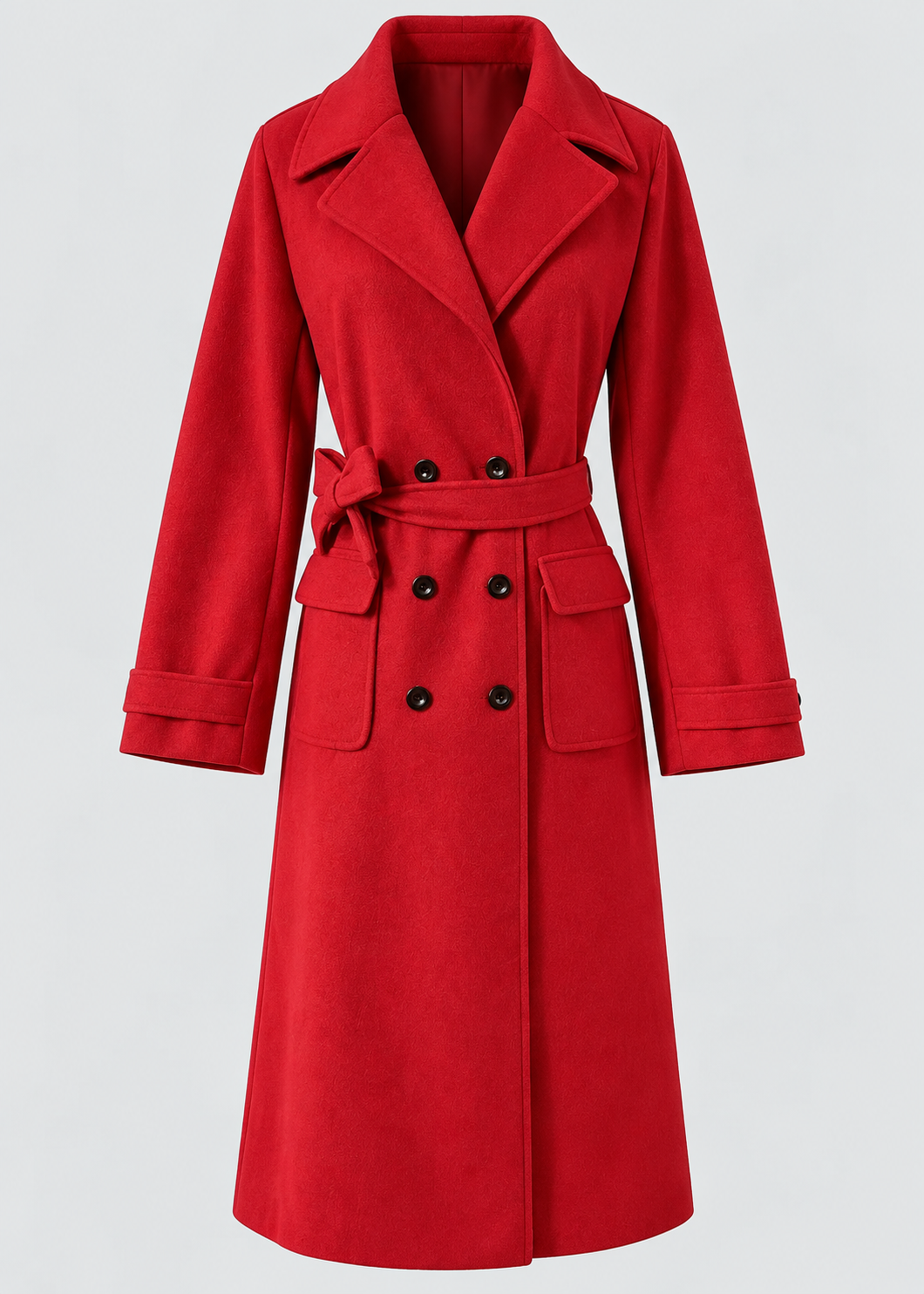 Wool Coat | Double-Breasted & Mid-Calf Length | Slim Fit | Steven & Levon