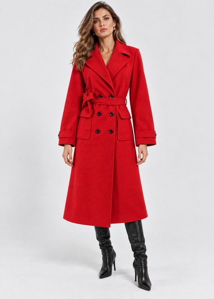 Wool Coat | Double-Breasted & Mid-Calf Length | Slim Fit | Steven & Levon