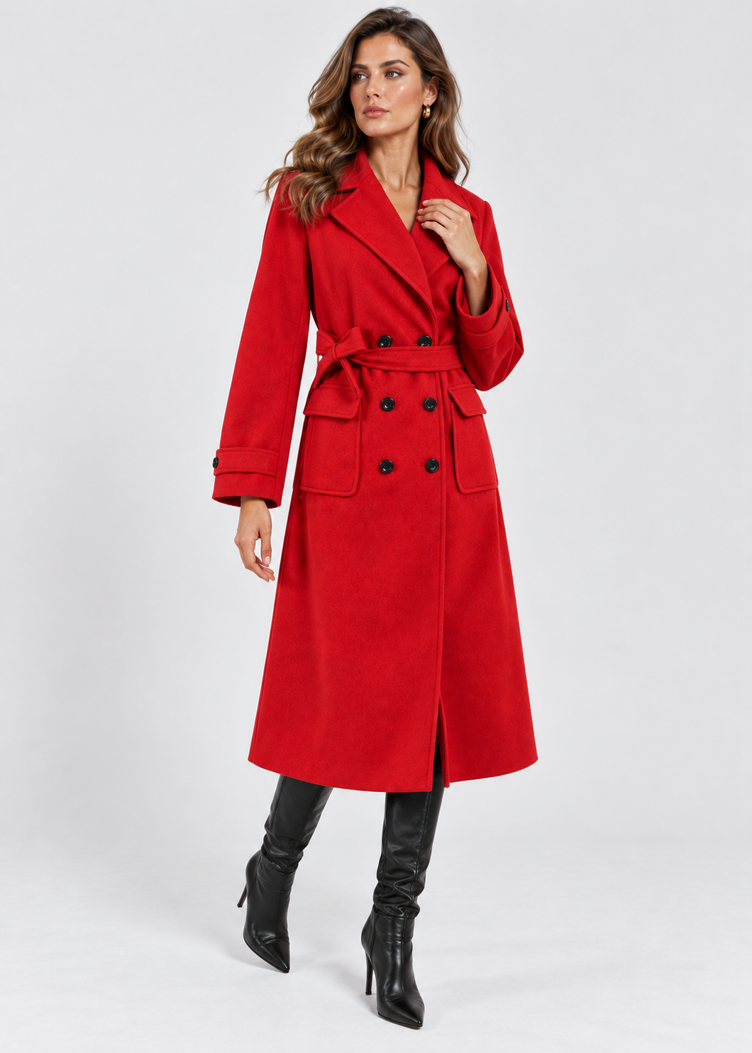 Wool Coat | Double-Breasted & Mid-Calf Length | Slim Fit | Steven & Levon