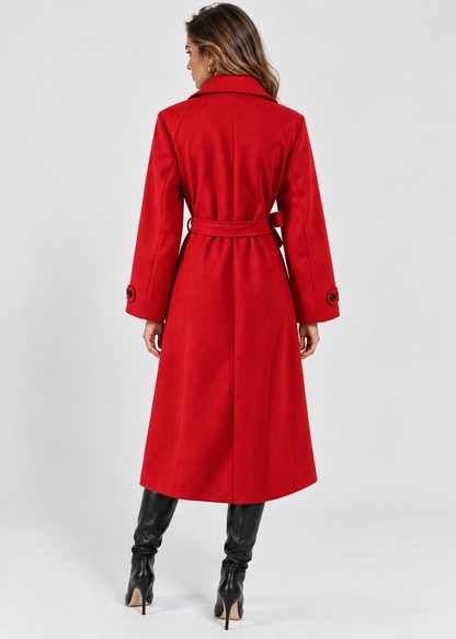 Wool Coat | Double-Breasted & Mid-Calf Length | Slim Fit | Steven & Levon