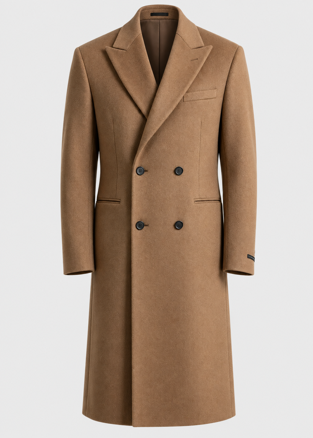 Men's Tailored Long Overcoat | Classic Fit | Button Front | Smart Formal | Steven & Levon
