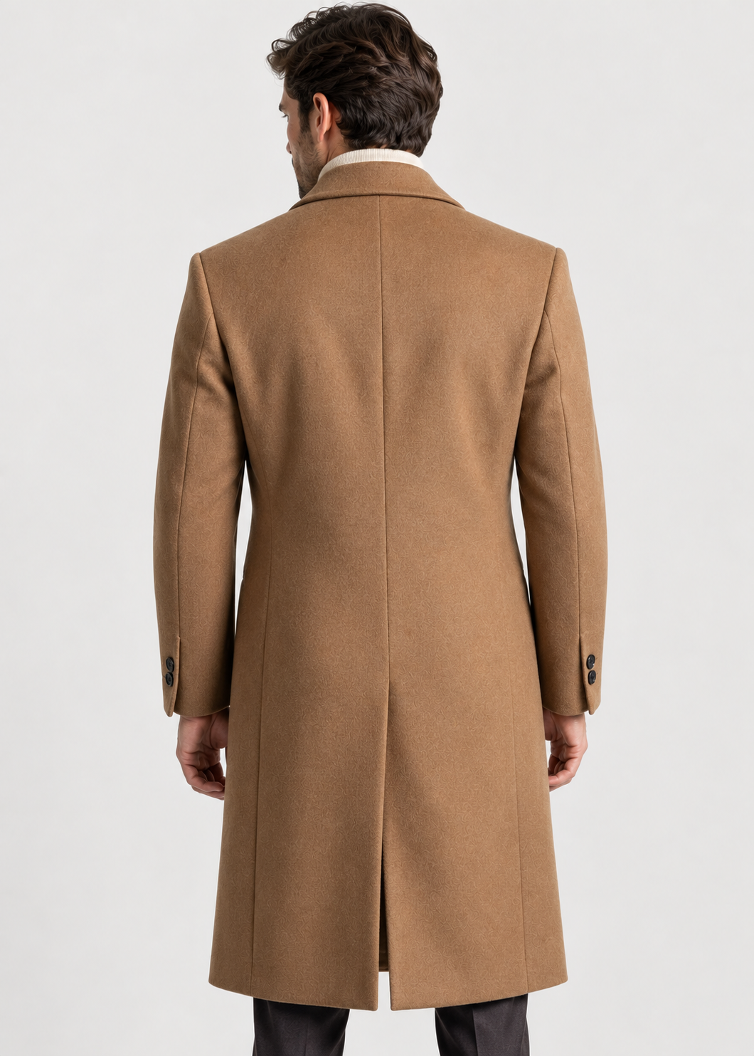 Men's Tailored Long Overcoat | Classic Fit | Button Front | Smart Formal | Steven & Levon