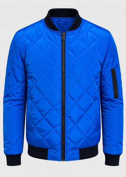 Men's Quilted Bomber Jacket | Men | Zip-Up | Baseball Collar Coat | Steven & Levon
