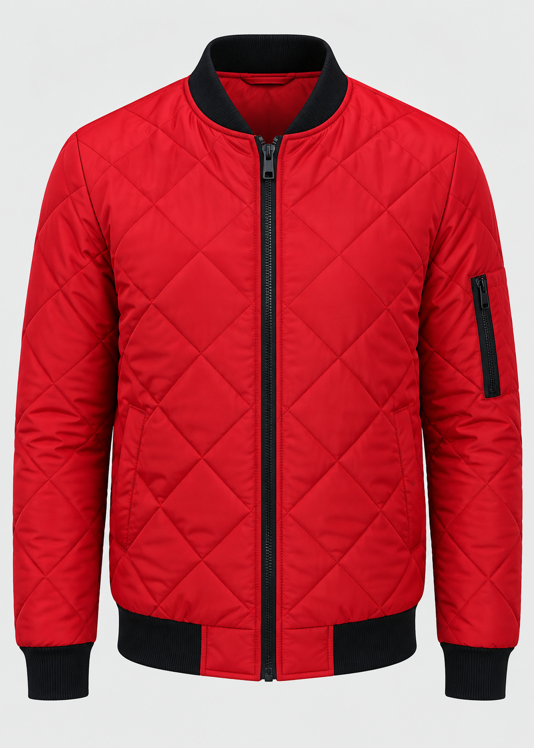 Men's Quilted Bomber Jacket | Men | Zip-Up | Baseball Collar Coat | Steven & Levon