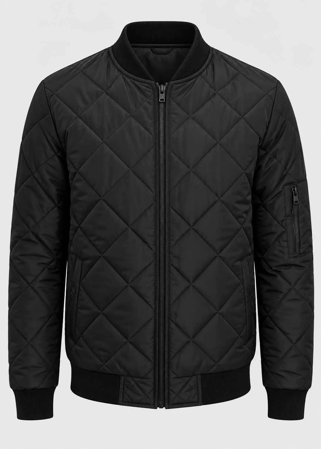 Men's Quilted Bomber Jacket | Men | Zip-Up | Baseball Collar Coat | Steven & Levon