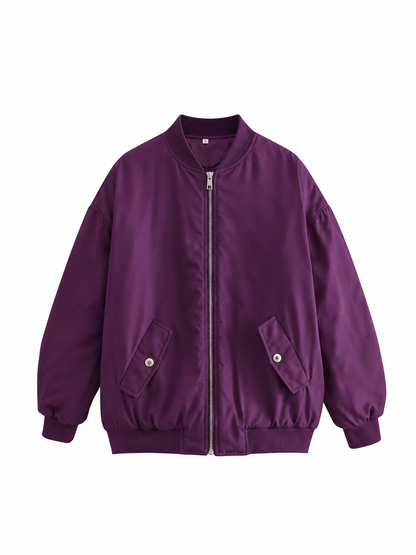 Oversized Bomber Jacket | Women | Zip-Up Casual Outerwear | Relaxed Fit | Steven & Levon