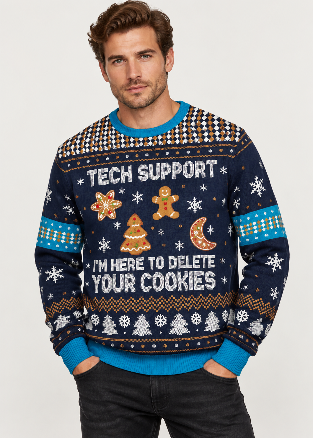3D Gingerbread Sweatshirt | Unisex Cotton Blend | Festive Winter Pullover | Steven & Levon