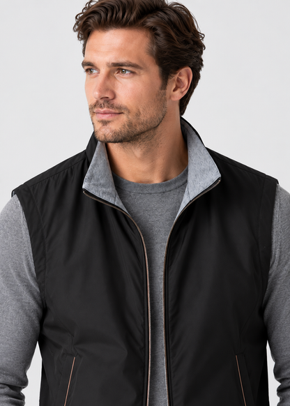 Men's Lightweight Zip-Up Bodywarmer | Quilted Gilet | Insulated Sleeveless Vest | Steven & Levon