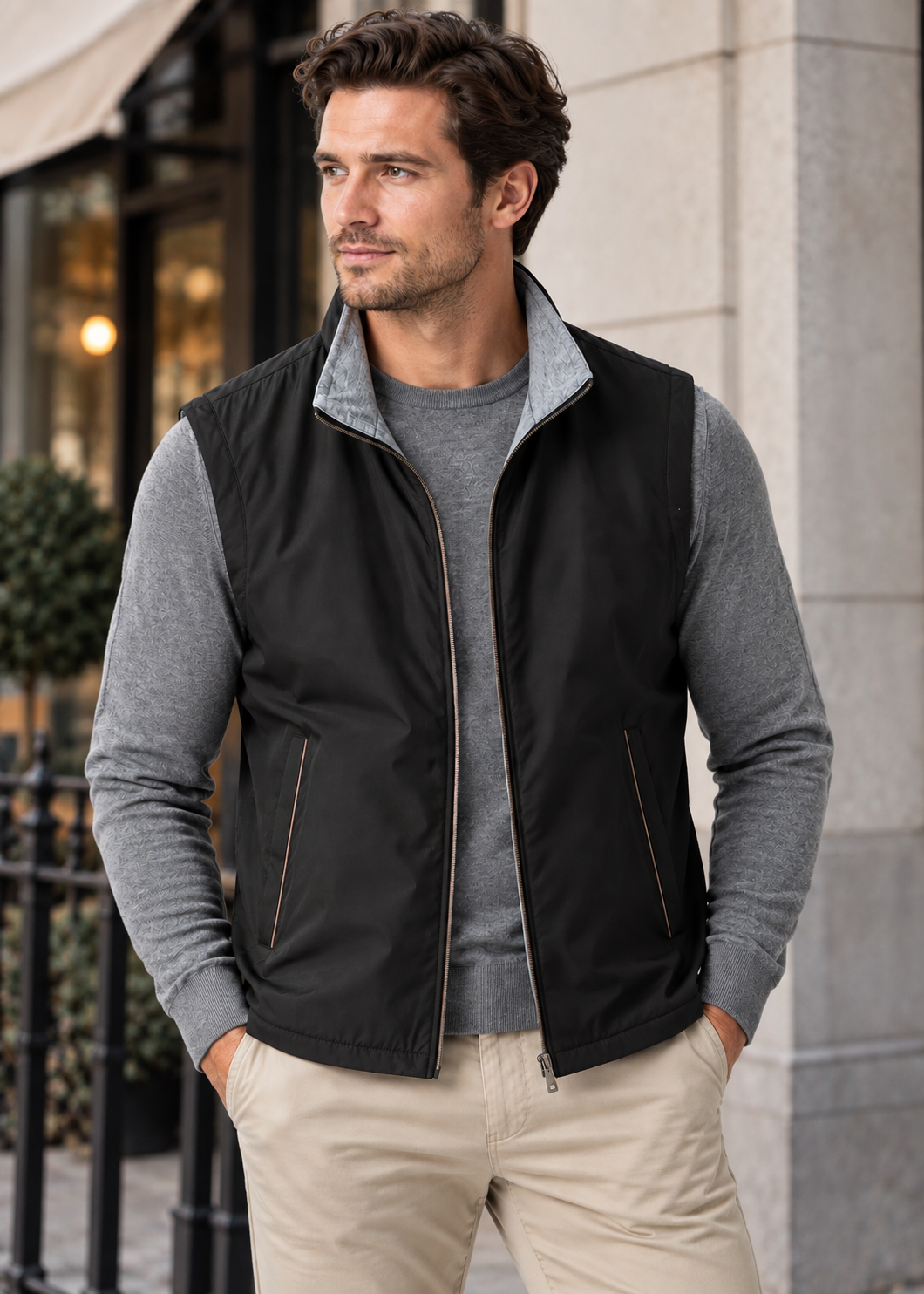 Men's Lightweight Zip-Up Bodywarmer | Quilted Gilet | Insulated Sleeveless Vest | Steven & Levon