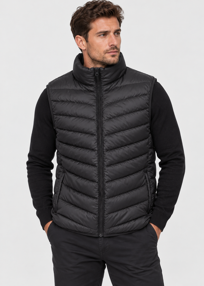 Men's Quilted Gilet Vest | Lightweight | Zip Front | Insulated | Smart Casual Outerwear | Steven & Levon
