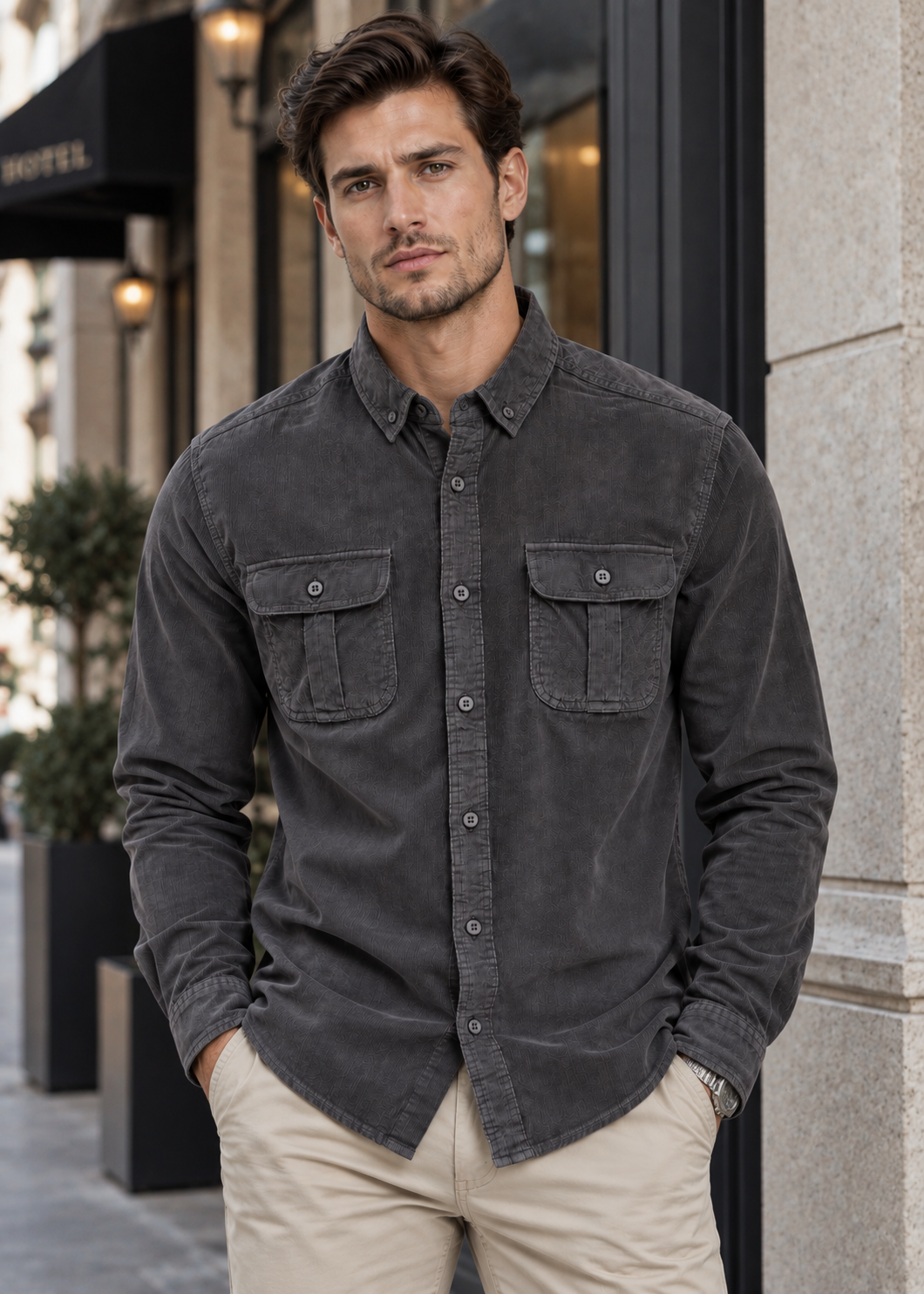 Men’s Stylish Shirt | Men | Button-Up Long Sleeve Shirt | Smart Casual Everyday Wear | Steven & Levon