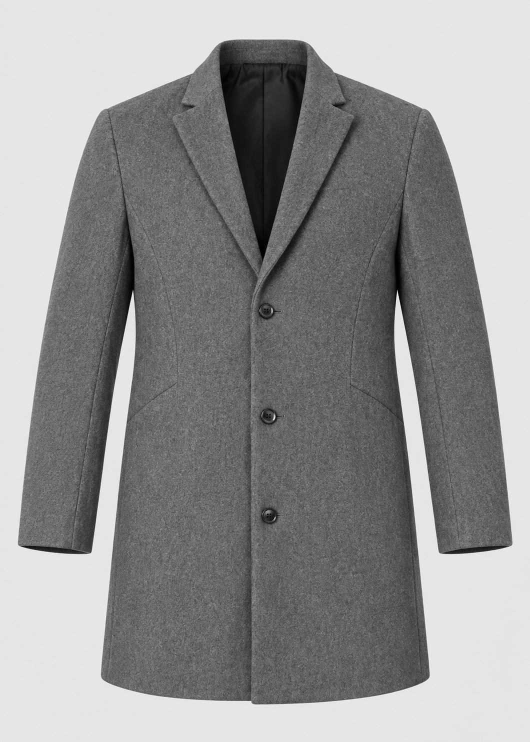 Men's Notch Lapel Overcoat | Two-Button Closure | Tailored Long Coat | Steven & Levon