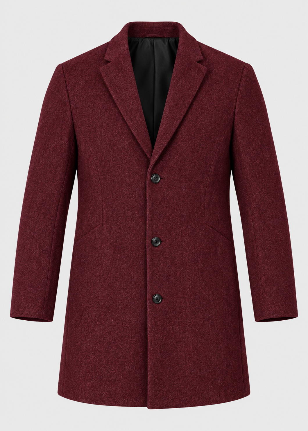 Men's Notch Lapel Overcoat | Two-Button Closure | Tailored Long Coat | Steven & Levon