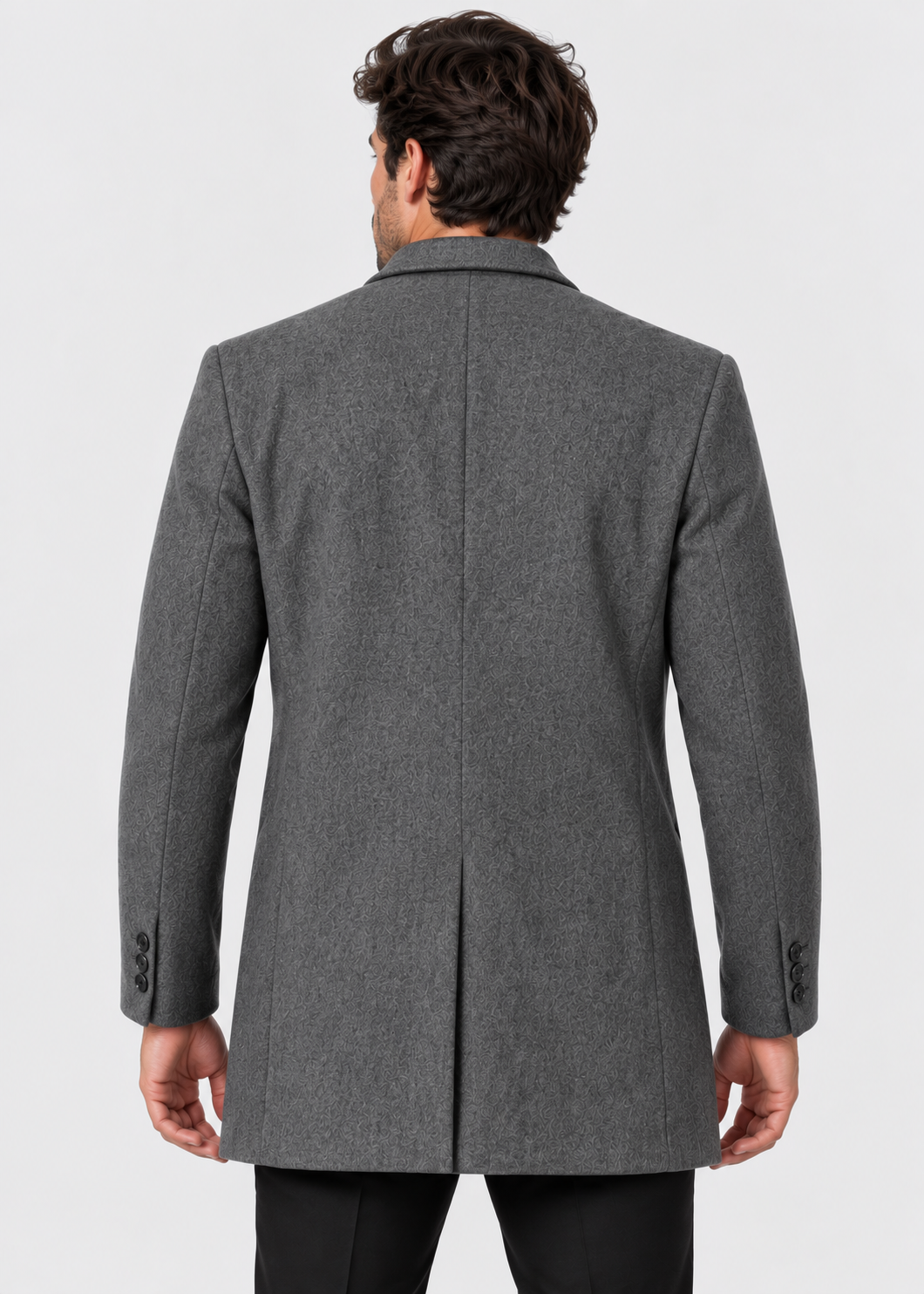 Men's Notch Lapel Overcoat | Two-Button Closure | Tailored Long Coat | Steven & Levon