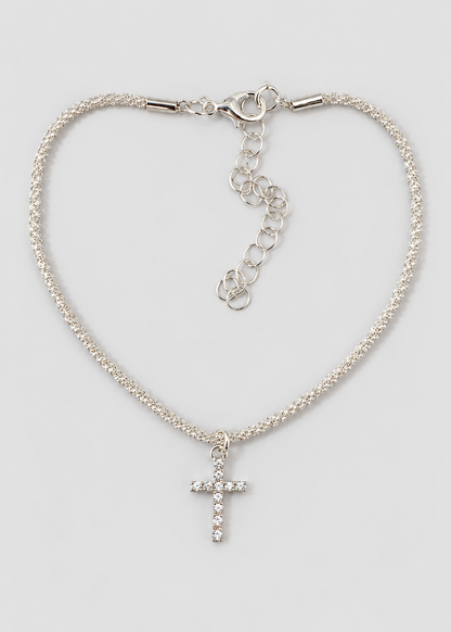 Women's Two Pieces Anklet | Silver Tone | Layered Design | Adjustable Ankle Bracelet | Steven & Levon