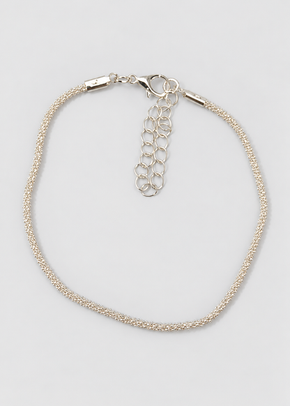Women's Two Pieces Anklet | Silver Tone | Layered Design | Adjustable Ankle Bracelet | Steven & Levon