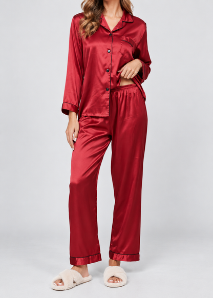Stylish Pajama Set | Women's Sleepwear | Polyester Fabric | Long Sleeve Loungewear | Steven & Levon