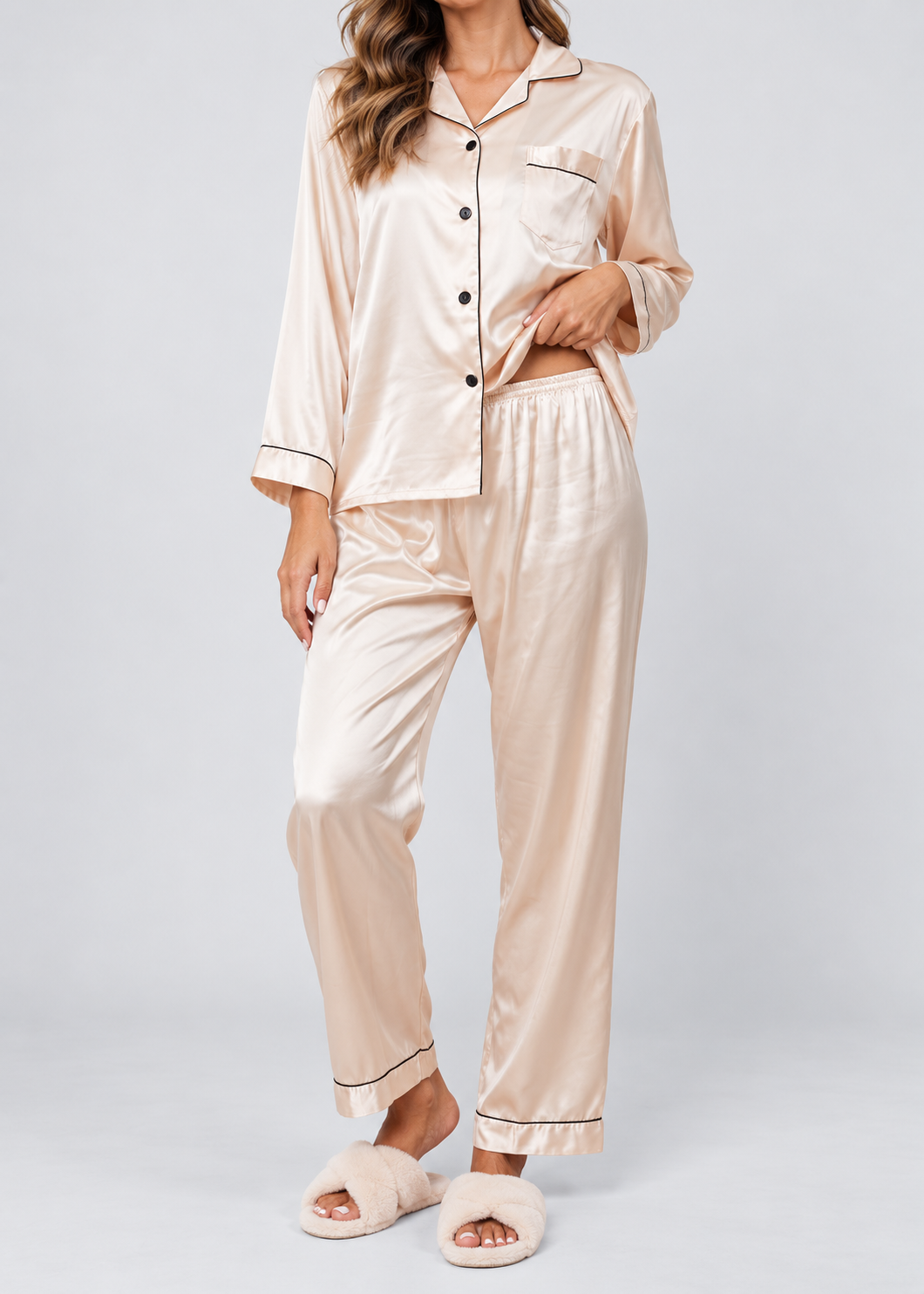 Stylish Pajama Set | Women's Sleepwear | Polyester Fabric | Long Sleeve Loungewear | Steven & Levon