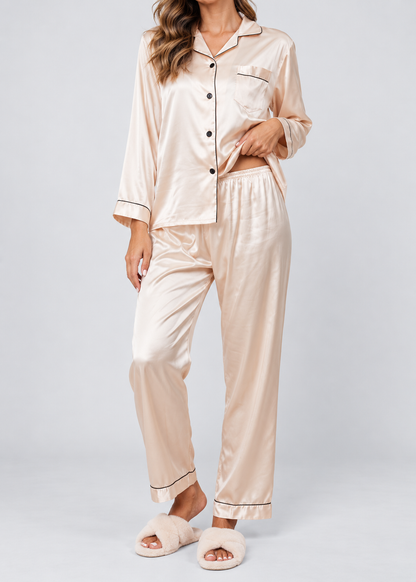 Stylish Pajama Set | Women's Sleepwear | Polyester Fabric | Long Sleeve Loungewear | Steven & Levon