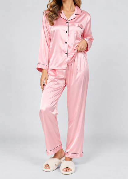 Stylish Pajama Set | Women's Sleepwear | Polyester Fabric | Long Sleeve Loungewear | Steven & Levon
