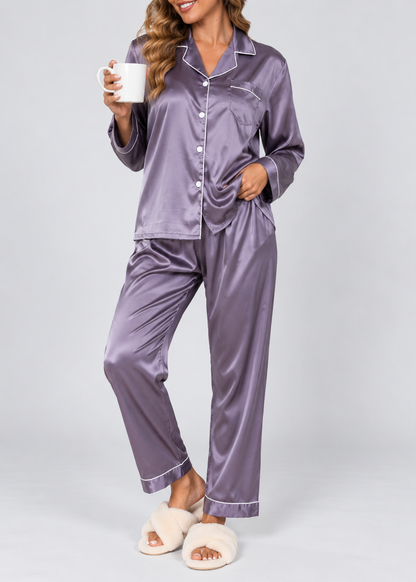 Stylish Pajama Set | Women's Sleepwear | Polyester Fabric | Long Sleeve Loungewear | Steven & Levon