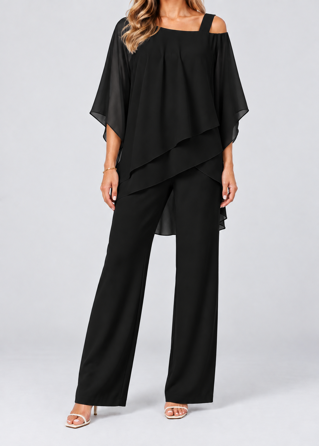 Cold Shoulder Wide Leg Jumpsuit | Women | Stylish Design | Comfortable Fit | Casual & Evening Wear | Steven & Levon