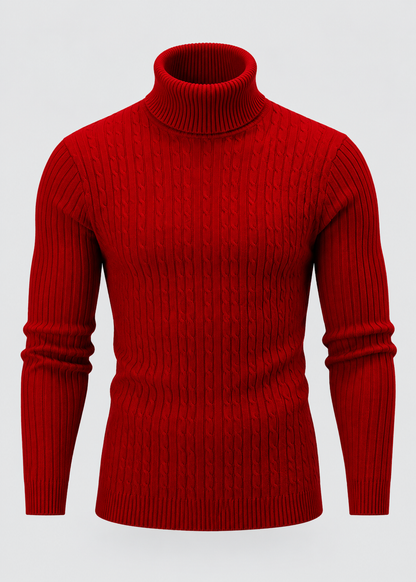 Men’s Turtleneck Sweater | Polyester Fabric | Slim Fit Roll Neck | Steven & Levon