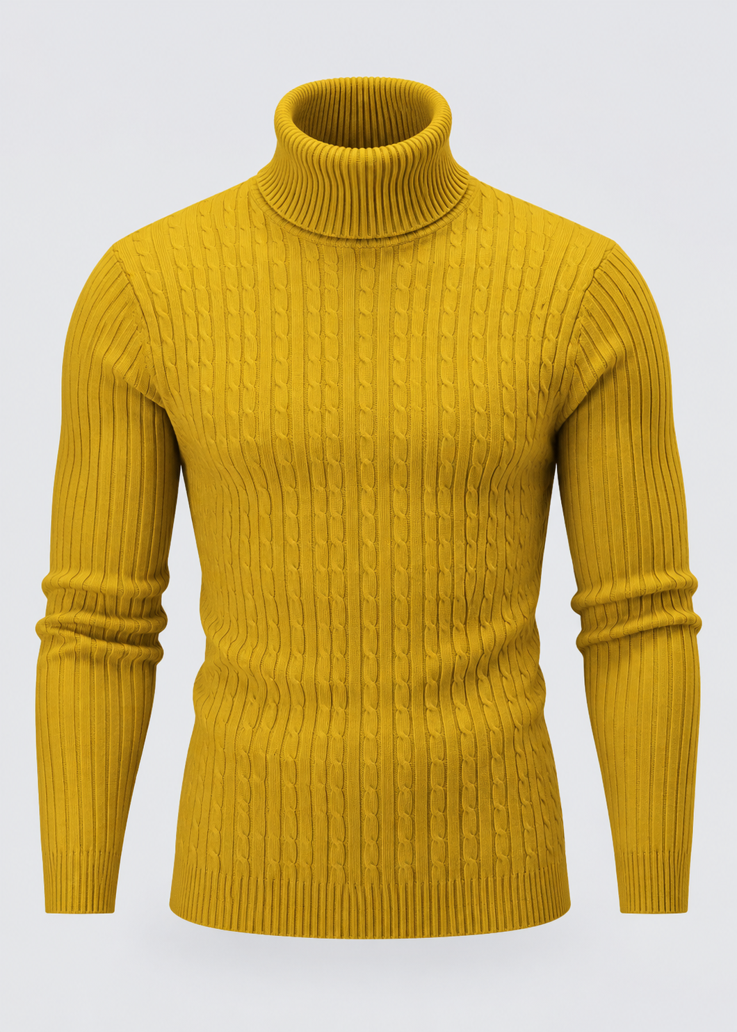Men’s Turtleneck Sweater | Polyester Fabric | Slim Fit Roll Neck | Steven & Levon