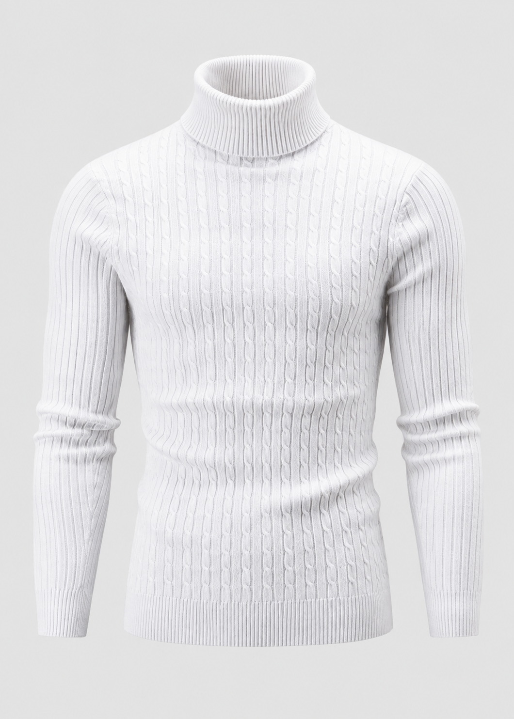 Men’s Turtleneck Sweater | Polyester Fabric | Slim Fit Roll Neck | Steven & Levon
