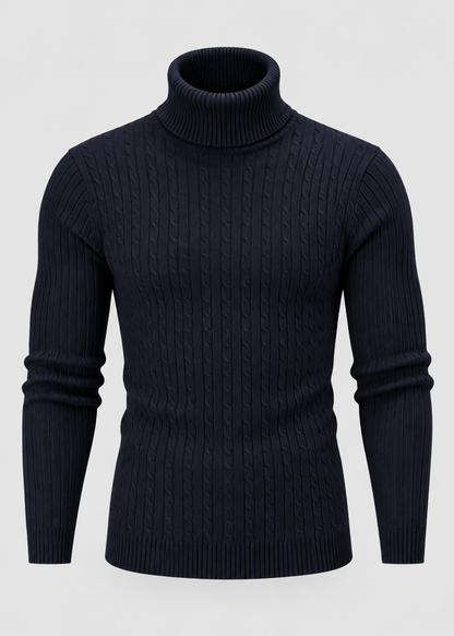 Men’s Turtleneck Sweater | Polyester Fabric | Slim Fit Roll Neck | Steven & Levon