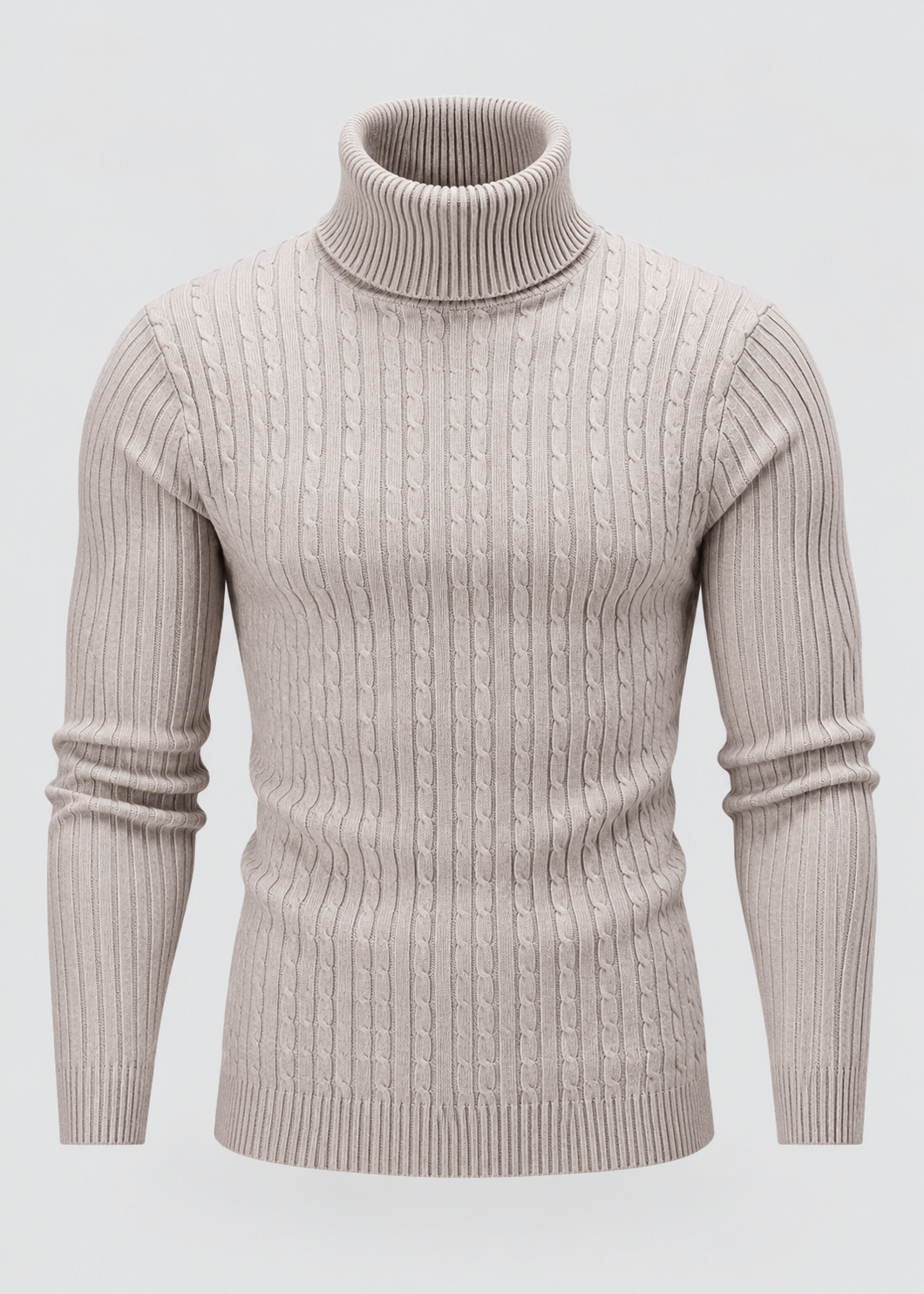 Men’s Turtleneck Sweater | Polyester Fabric | Slim Fit Roll Neck | Steven & Levon