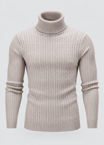 Men’s Turtleneck Sweater | Polyester Fabric | Slim Fit Roll Neck | Steven & Levon