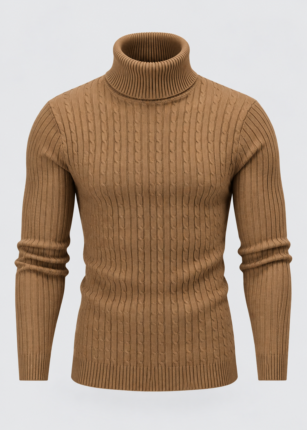 Men’s Turtleneck Sweater | Polyester Fabric | Slim Fit Roll Neck | Steven & Levon