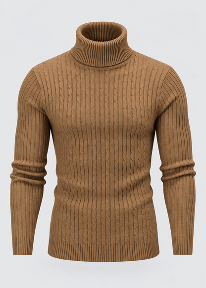 Men’s Turtleneck Sweater | Polyester Fabric | Slim Fit Roll Neck | Steven & Levon
