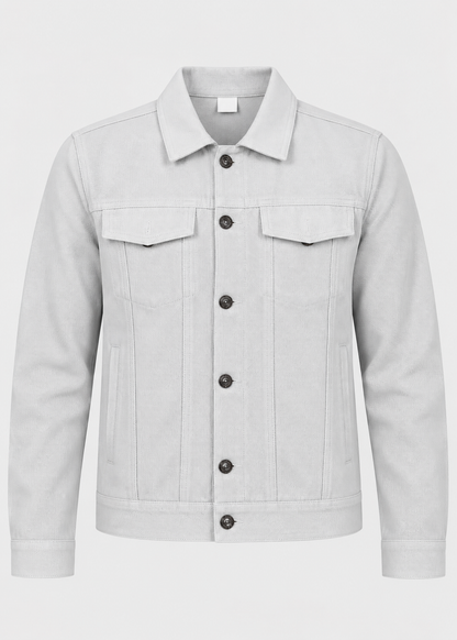 Men's Long Sleeve Cotton Jacket | Lightweight Fabric | Collared Zip-Up | Smart Casual Outerwear | Steven & Levon
