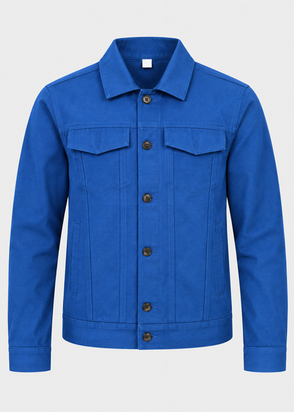 Men's Long Sleeve Cotton Jacket | Lightweight Fabric | Collared Zip-Up | Smart Casual Outerwear | Steven & Levon