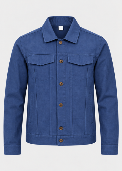 Men's Long Sleeve Cotton Jacket | Lightweight Fabric | Collared Zip-Up | Smart Casual Outerwear | Steven & Levon