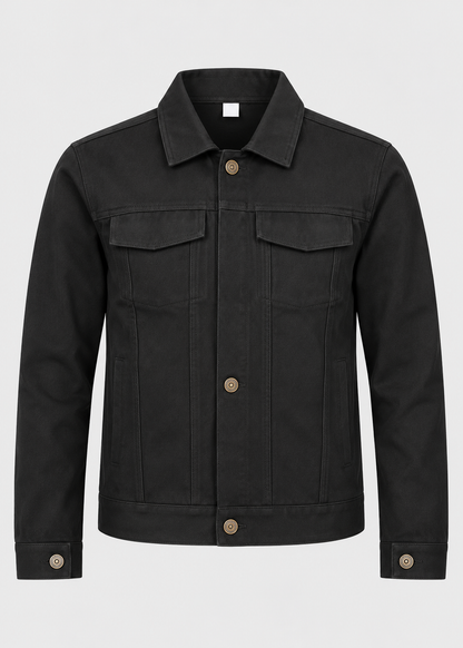 Men's Long Sleeve Cotton Jacket | Lightweight Fabric | Collared Zip-Up | Smart Casual Outerwear | Steven & Levon