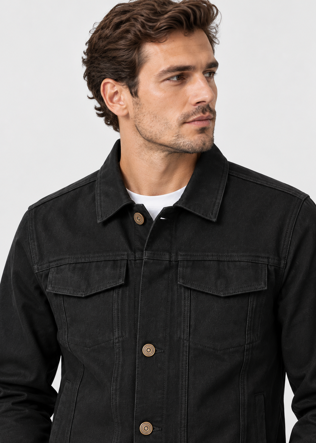 Men's Long Sleeve Cotton Jacket | Lightweight Fabric | Collared Zip-Up | Smart Casual Outerwear | Steven & Levon