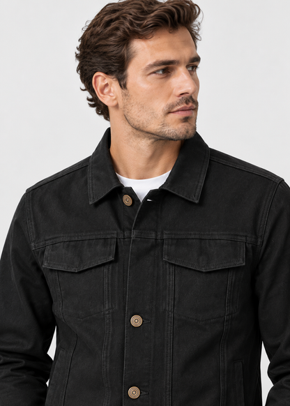 Men's Long Sleeve Cotton Jacket | Lightweight Fabric | Collared Zip-Up | Smart Casual Outerwear | Steven & Levon